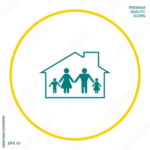 Family home icon. Graphic elements for your design