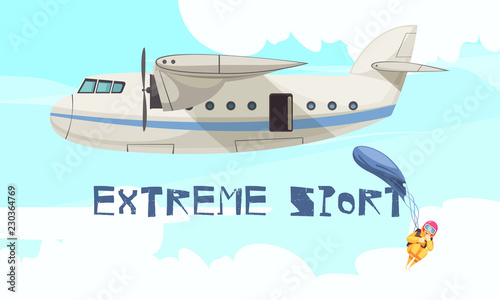 Skydiving Sport Jump Poster 