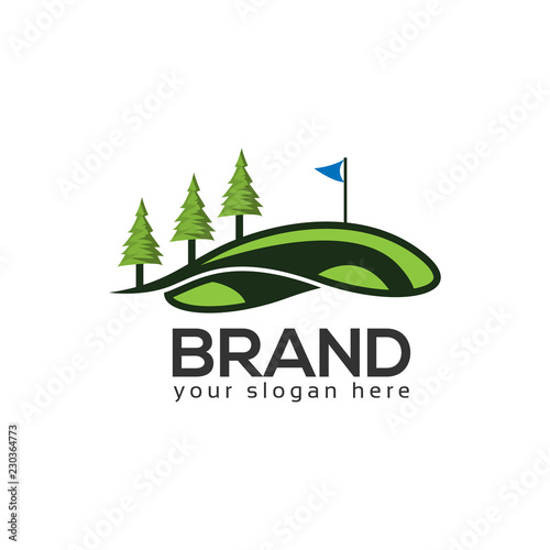 Golf course logo template. Golf sports.