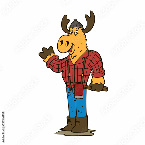 Lumberjack moose  vector illustration 