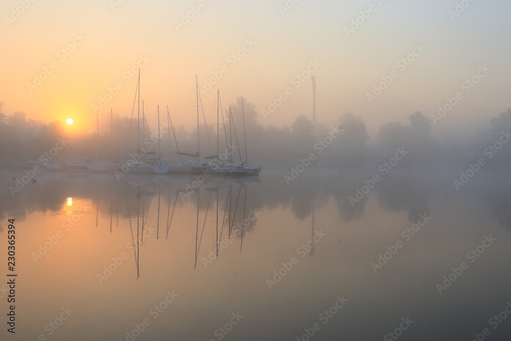 sunrise over the lake