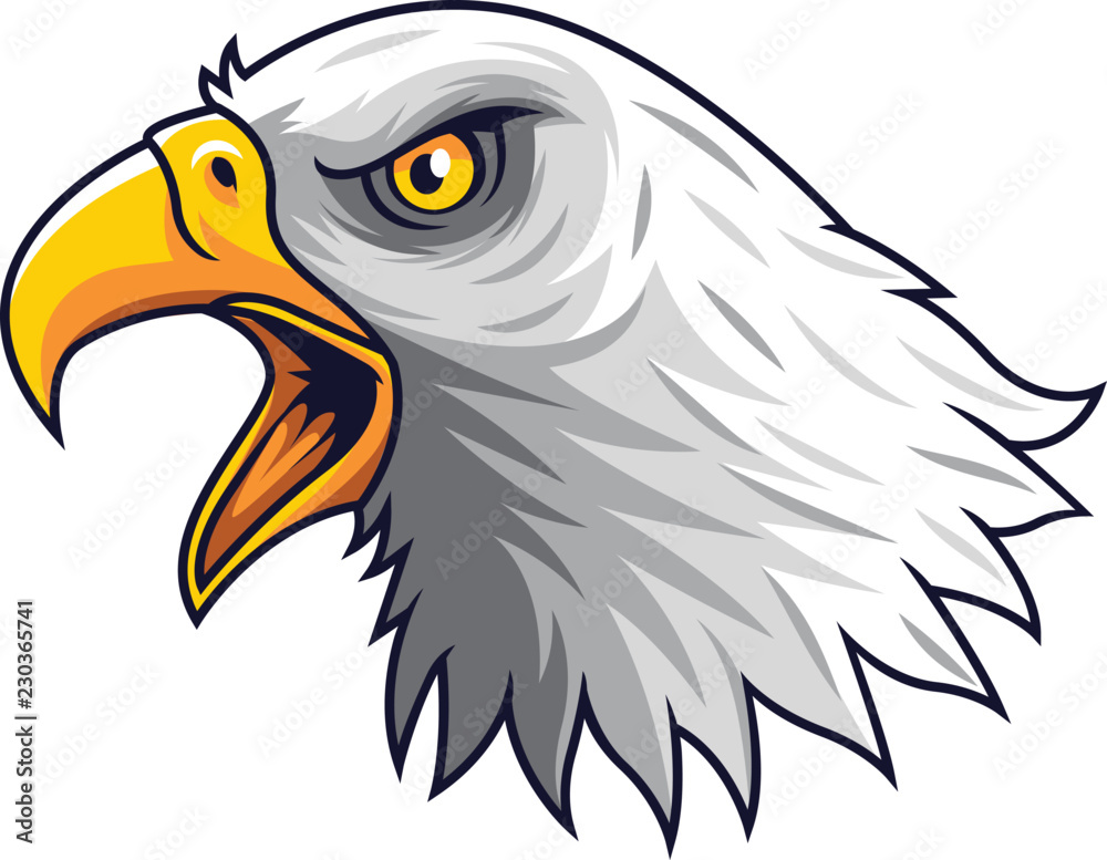 Naklejka premium Cartoon Eagle head mascot