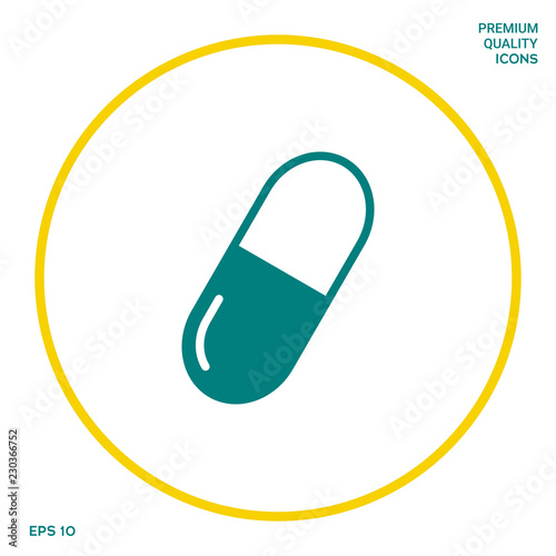 Pill icon symbol. Graphic elements for your design