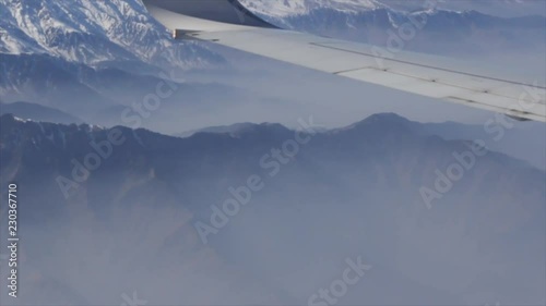 Mountain peaks from an aeroplane window