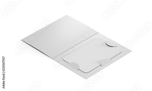 Gift card template in envelope on white background for your design. 3d rendering.