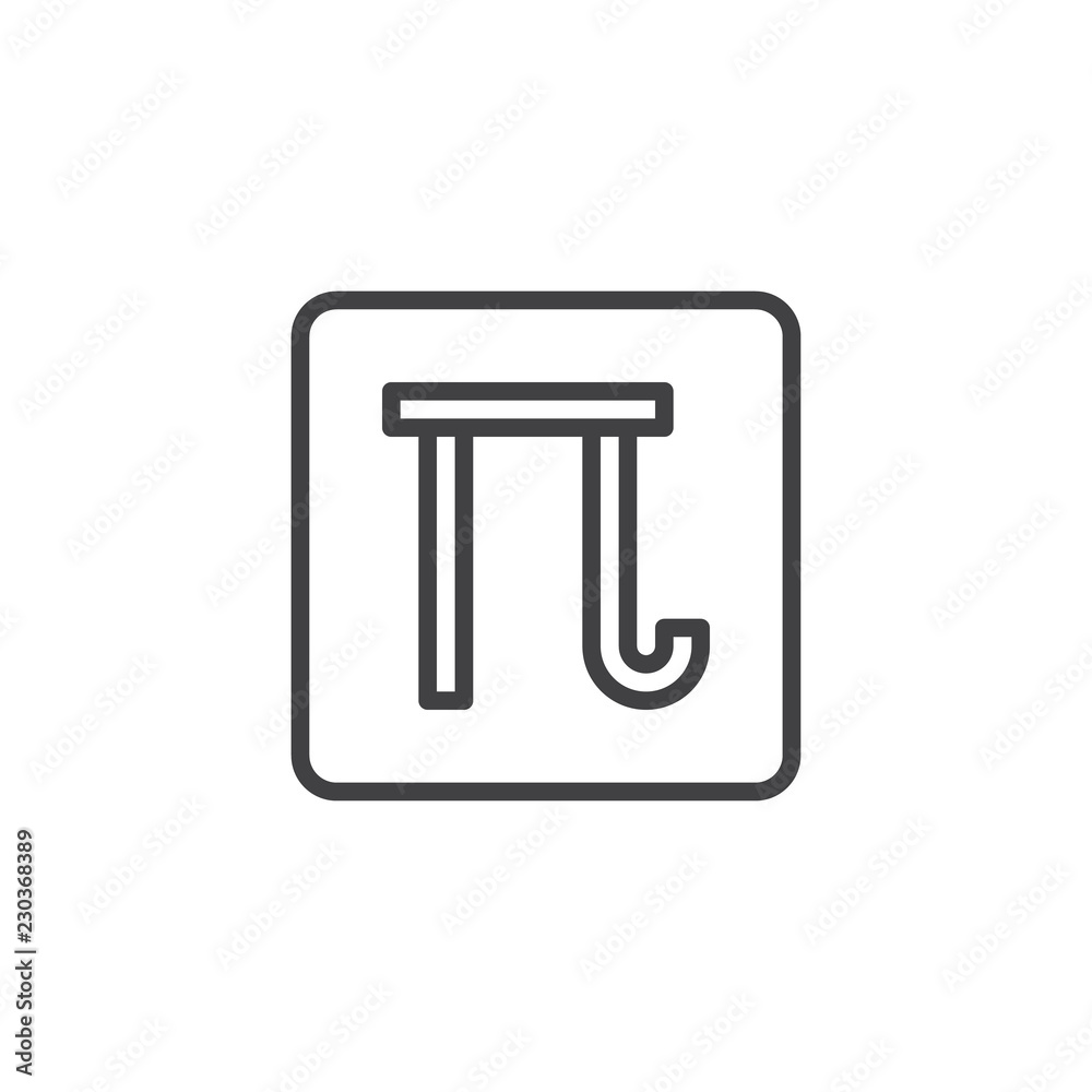 Mathematics Pi outline icon. linear style sign for mobile concept and web design. simple line vector icon. Symbol, logo illustration. Pixel perfect vector graphics Mathematics Pi outline icon. linear style sign for mobile concept and web design. simple line vector icon. Symbol, logo illustration. Pixel perfect vector graphics