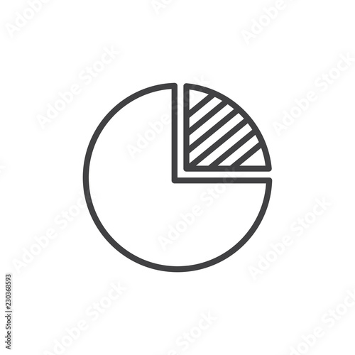 Pi graph outline icon. linear style sign for mobile concept and web design. Pie chart line vector icon. Symbol, logo illustration. Pixel perfect vector graphics