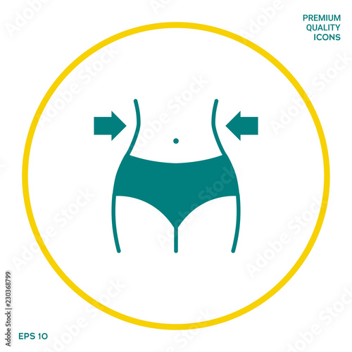 Women waist, weight loss, diet, waistline icon. Graphic elements for your design