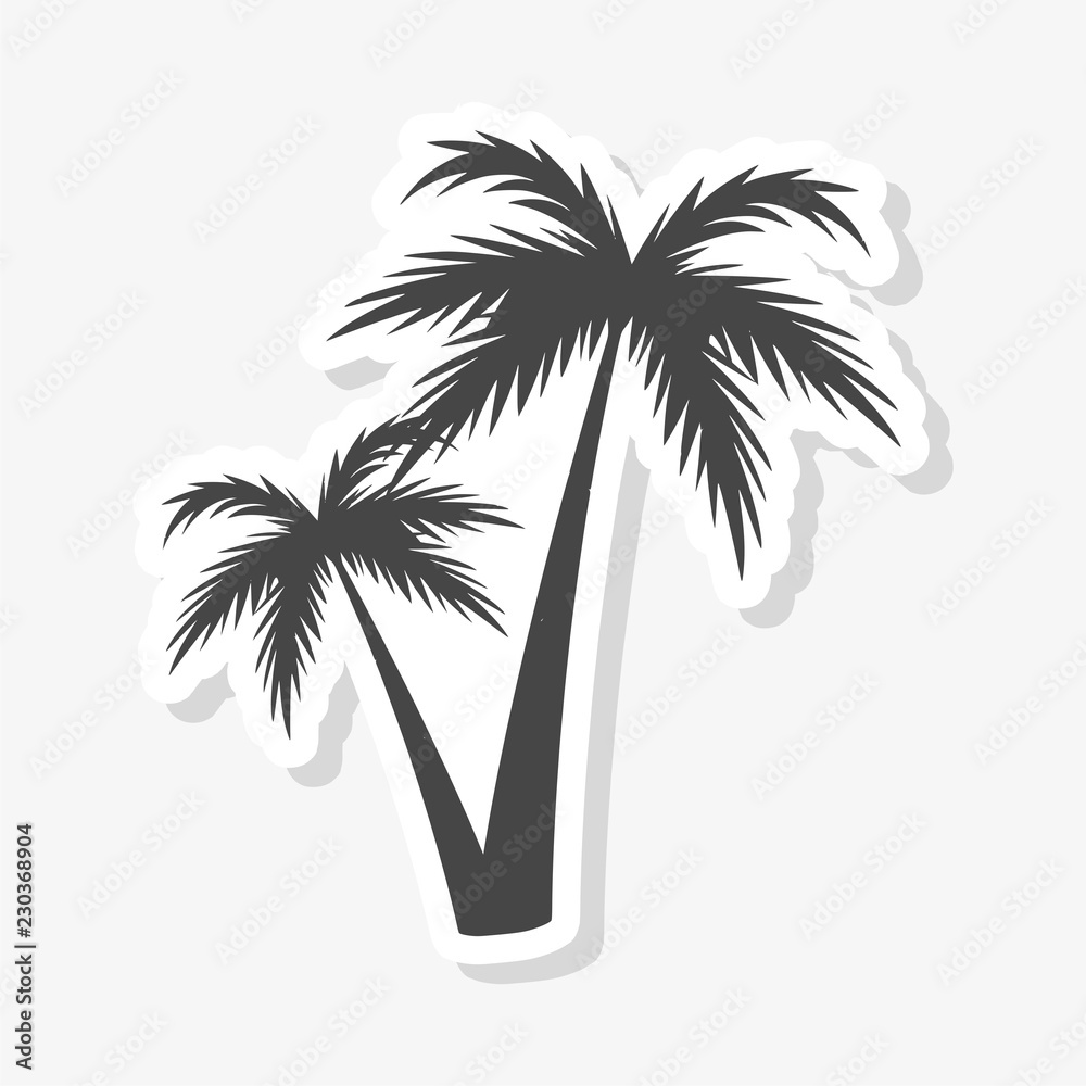 Obraz premium Silhouette palm tree, Palm tree sticker