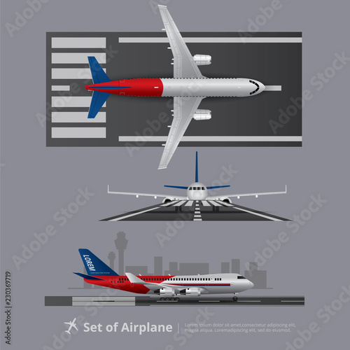 Cargo ship Airplane Isolated Vector Illustration 
