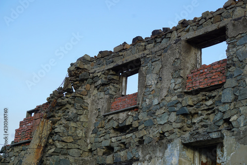ruined house wall