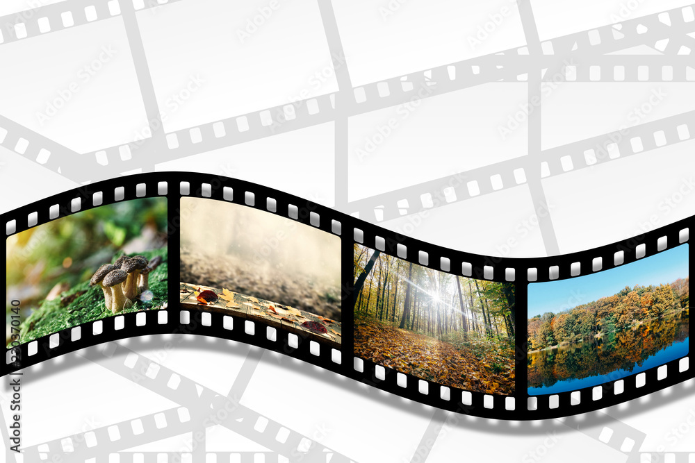 a filmstrip on the white backgrounds