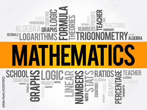 Mathematics word cloud collage, education concept background