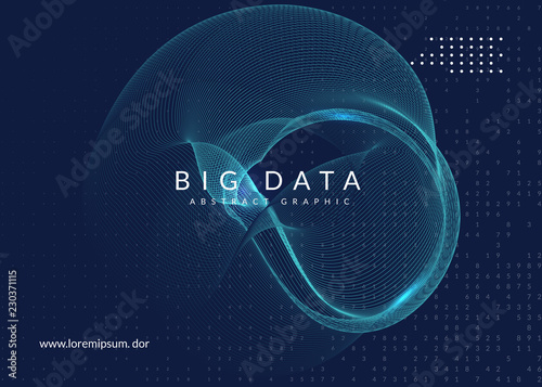 Big data background. Technology for visualization, artificial intelligence, deep learning and quantum computing. Design template for energy concept. Digital big data backdrop.