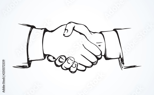 Shake hands. Vector drawing