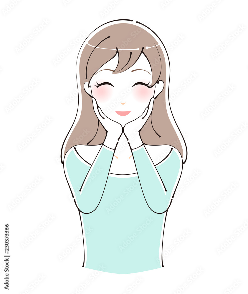 笑顔の女性のイラスト Stock Vector Adobe Stock