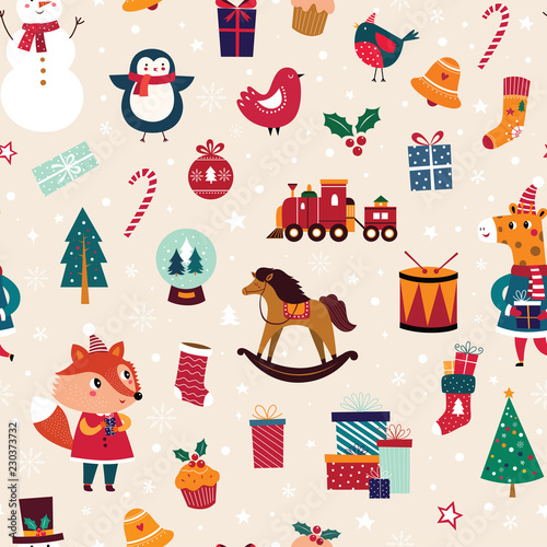 New Year seamless pattern