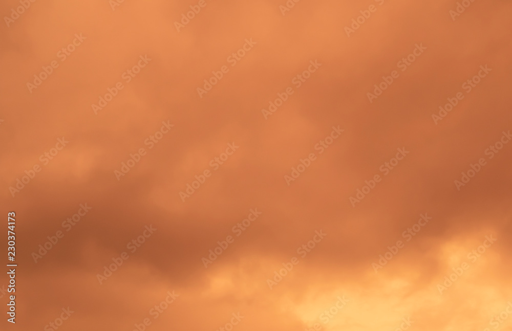 Fiery orange sky before heavy rain.