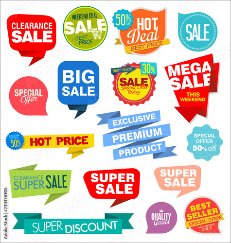 Modern labels badges and tags vector illustration 
