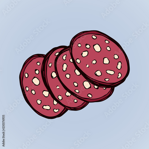 Sausage. Vector drawing