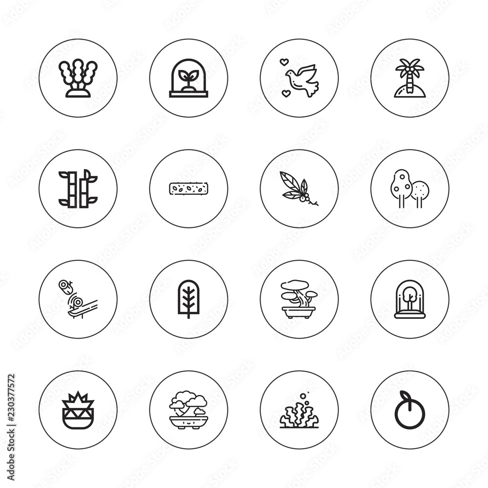 Collection of 16 outline branch icons
