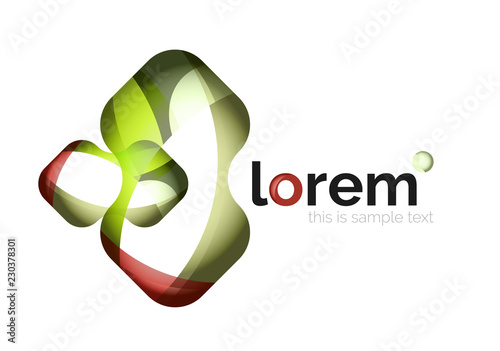 Abstract geometric logo created with overlapping smooth shapes photo