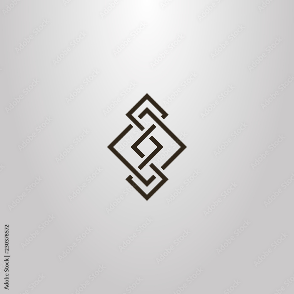 black and white simple vector line art sign of rhombus element of the Scandinavian pattern black and white simple vector line art sign of rhombus element of the Scandinavian pattern