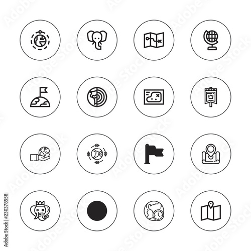 Collection of 16 outline africa icons
