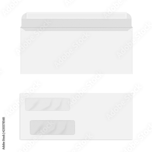 Two window envelope with security pattern vector mock-up