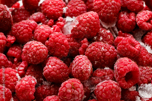 fresh raspberries close up