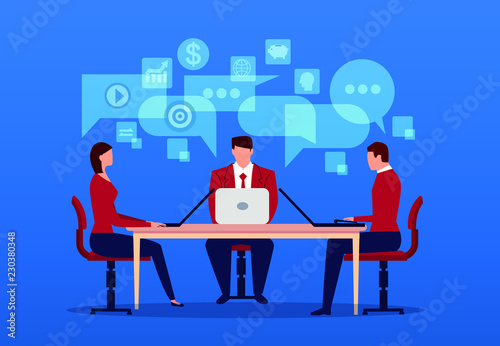 Business people discussing the problem
