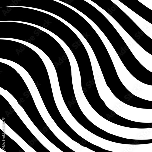 Abstract Warped Black and White Lines Background