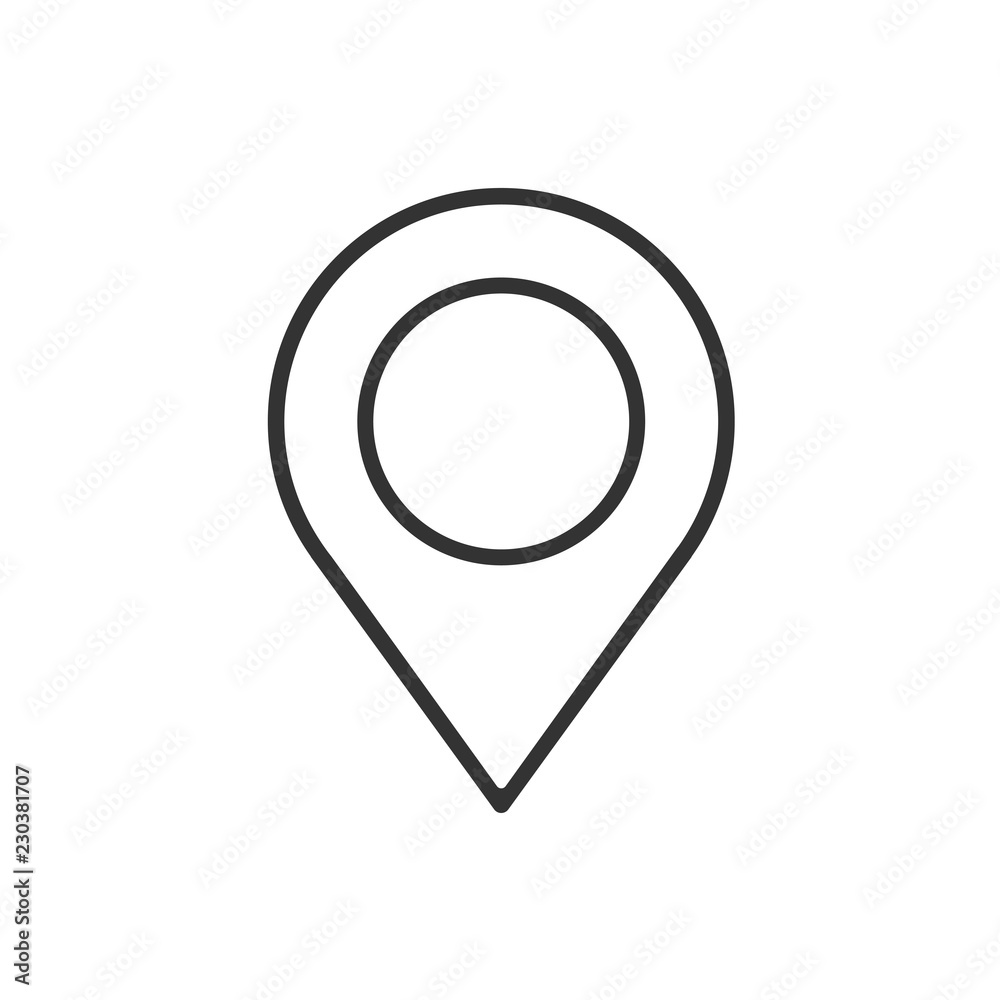 Location line icon on a white background