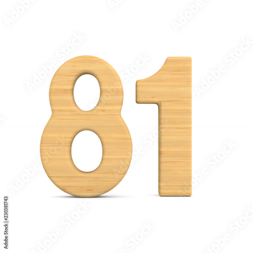 Number eighty one on white ...