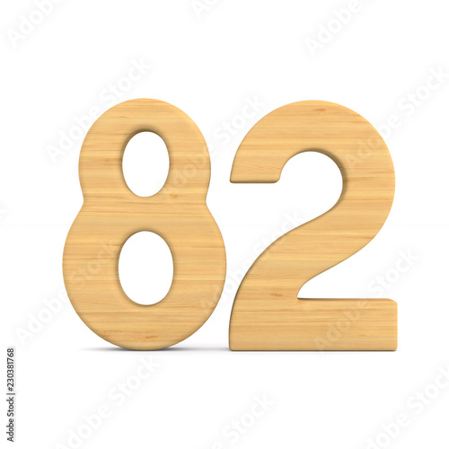 Number eighty two on white ...