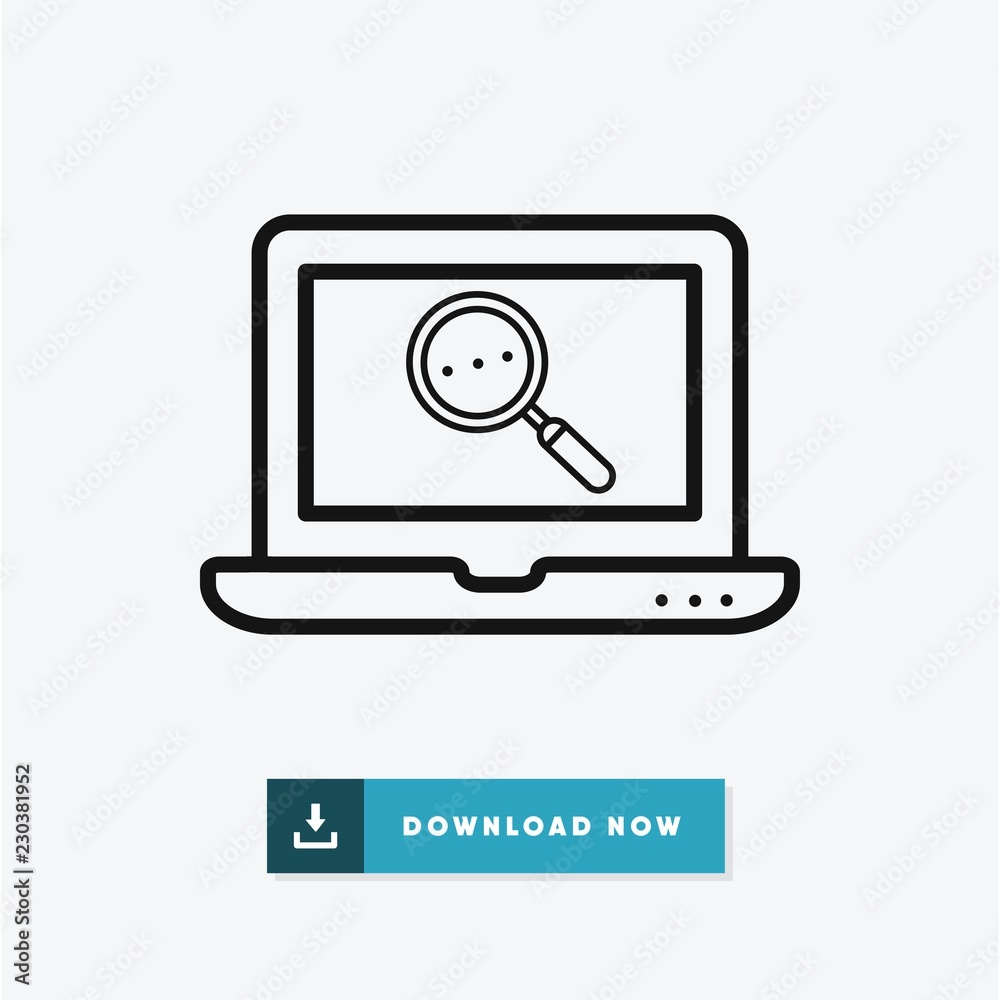 Laptop searching vector icon Laptop searching vector icon