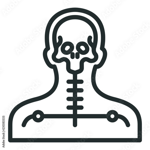 X-ray Skeleton Body Flat Line Stroke Icon Pictogram