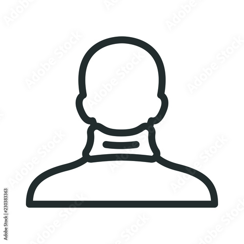 Broken Neck Injury Treatment Accident Flat Line Stroke Icon Pictogram