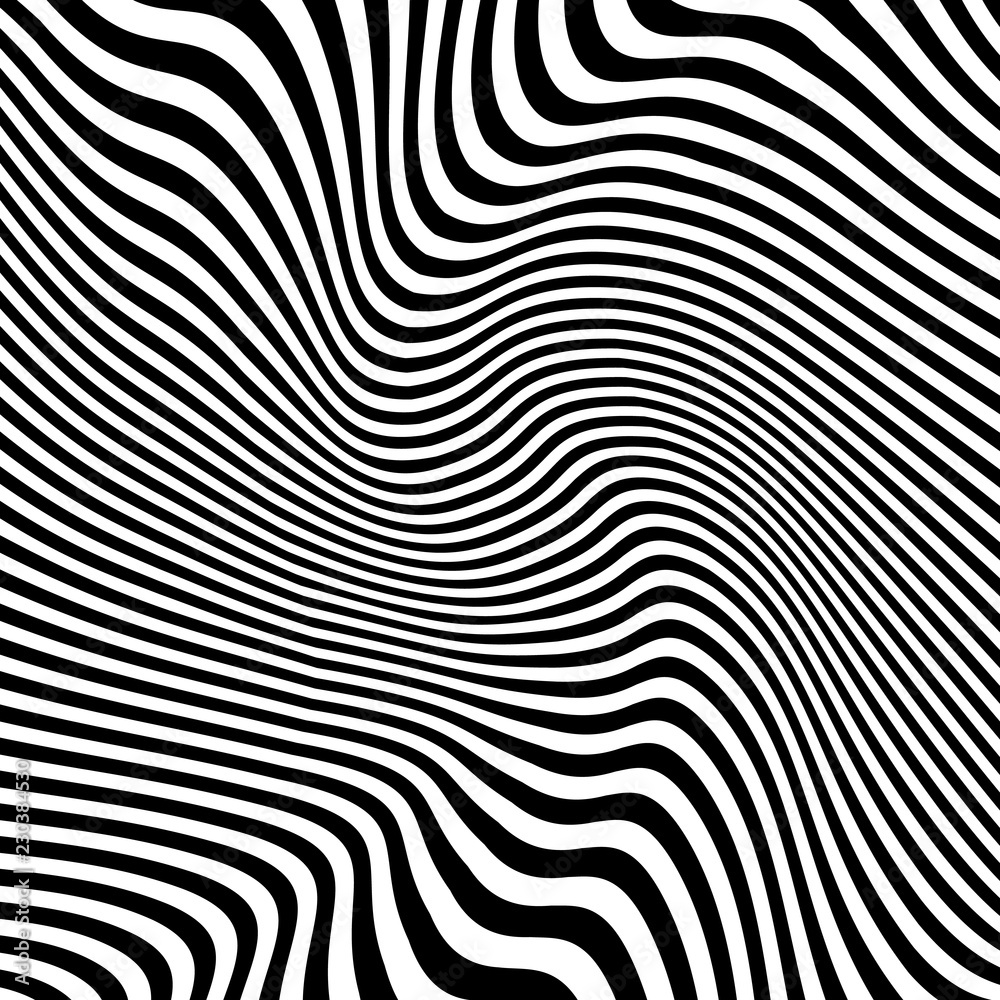 Abstract Warped Black and White Lines Background Abstract Warped Black and White Lines Background