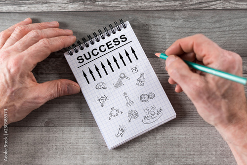 Success concept on a notepad