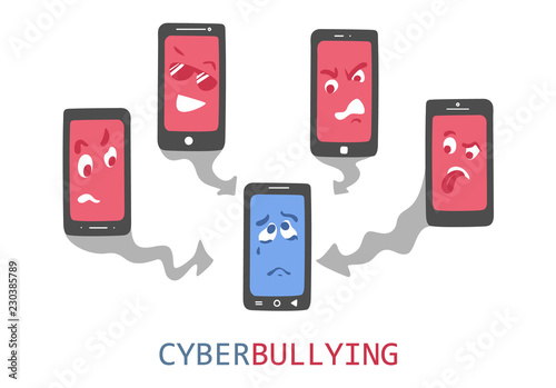 Cyberbullying vector concept