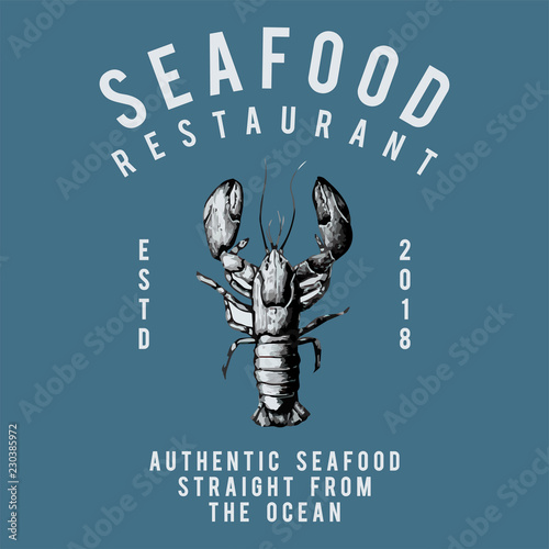 Seafood restaurant logo design vector
