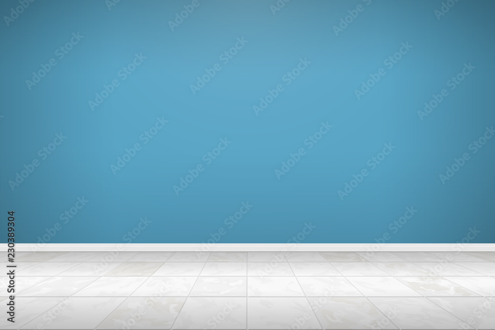 empty room interior with tiles floor