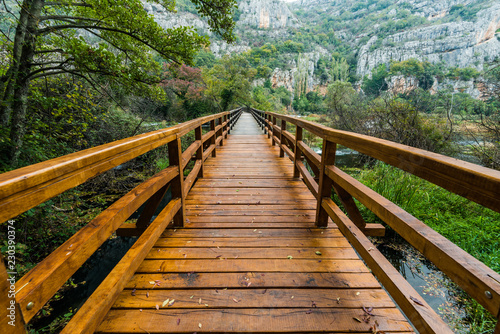 Wooden bridge in Krka National Park,Croatia