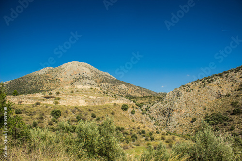 lonely mountain nature south scenery landscape and empty bright colorful blue sky