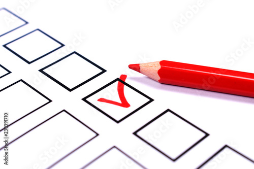 Bulletin and a red pencil for voting