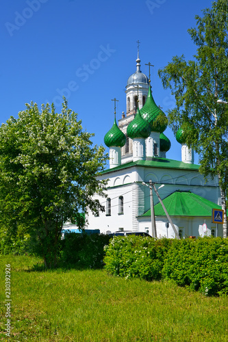 Holy Trinity Church (the 18th century) in summer day. Poshekhonje, Yaroslavl region photo