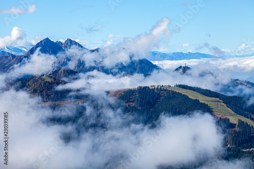 Nebelfetzen über dem Grafenberg in Wagrain St.Johann photo