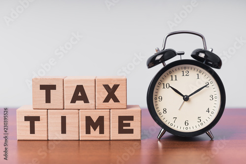 Alarm clock, concept of time for tax