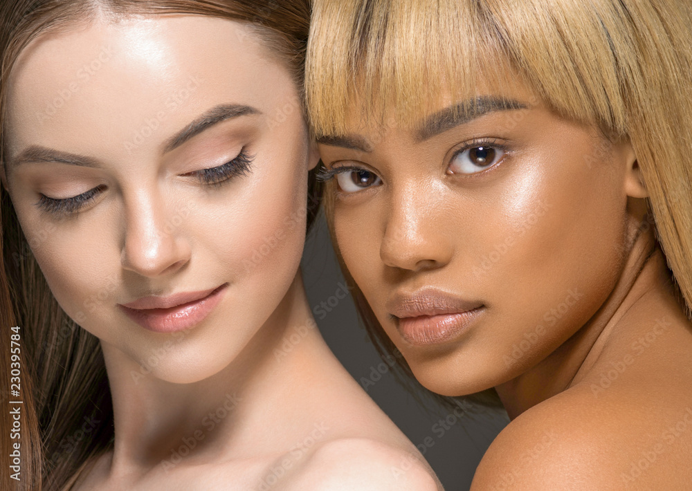 Ethnic beauty women face closeup healthy beautiful natural female protrait Ethnic beauty women face closeup healthy beautiful natural female protrait